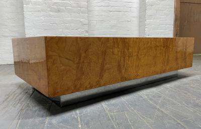 Willy Rizzo Burl Coffee Table style of Willy Rizzo