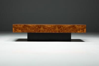 Willy Rizzo Burlwood Coffee Table in the Style of Willy Rizzo Italy 1970s