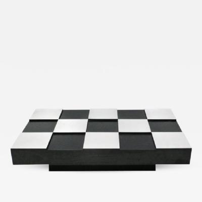 Willy Rizzo COFFEE TABLE CHECKERED DESIGNED BY WILLY RIZZO ITALY 1970s