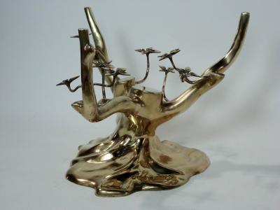 Willy Rizzo Cast Brass Coffee Table Willy Daro Style Belgium 1970s