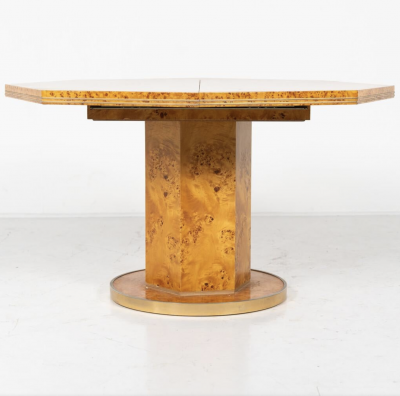 Willy Rizzo Extendable Dining Table by Willy Rizzo for Mario Sabot Hollywood Regency 1970s