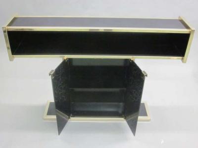 Willy Rizzo Italian Mid Century Modern Bar Console and Etagere in style of Willy Rizzo