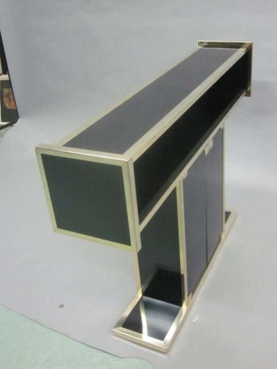 Willy Rizzo Italian Mid Century Modern Bar Console and Etagere in style of Willy Rizzo