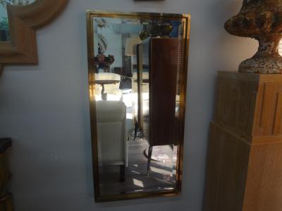 Willy Rizzo Italian Modern Brass Beveled Mirror