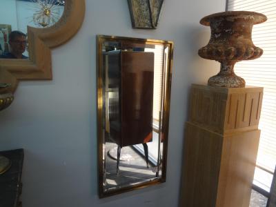 Willy Rizzo Italian Modern Brass Beveled Mirror