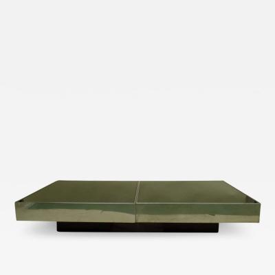 Willy Rizzo Large Two Part Italian Mid Century Modern Coffee Table by Willy Rizzo for Cidue