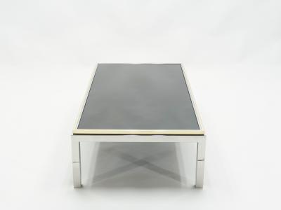 Willy Rizzo Large brass and chrome Coffee Table Willy Rizzo model Flaminia 1970s
