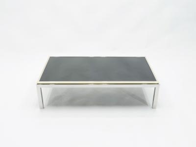 Willy Rizzo Large brass and chrome Coffee Table Willy Rizzo model Flaminia 1970s