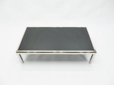 Willy Rizzo Large brass and chrome Coffee Table Willy Rizzo model Flaminia 1970s