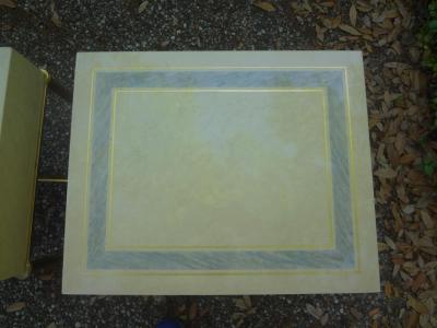 Willy Rizzo Pair of Italian Modern Brass and Lacquered Tables Attributed to Willy Rizzo