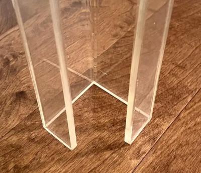 Willy Rizzo Rare French Prototype Mid Century Modern Coffee or End Table in Lucite Glass