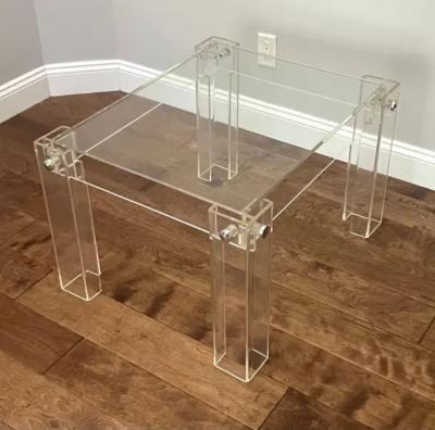 Willy Rizzo Rare French Prototype Mid Century Modern Coffee or End Table in Lucite Glass