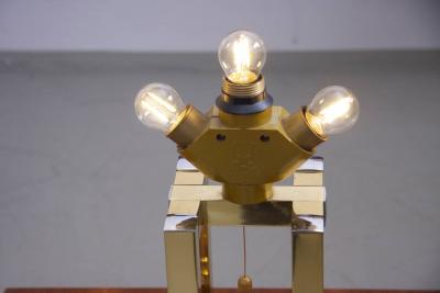 Willy Rizzo Rare Lumica Table Lamp in Brass in the manner of Willy Rizzo