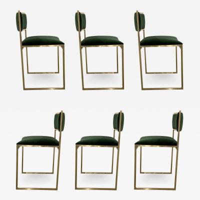 Willy Rizzo Set of Six Willy Rizzo Dining Chairs