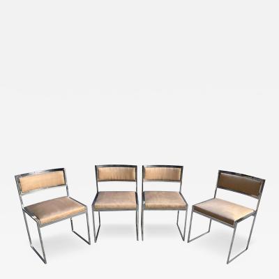 Willy Rizzo Set of four chairs Willy Rizzo Italy circa 1970