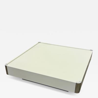 Willy Rizzo White Lacquer Coffee Table Attributed to Willy Rizzo