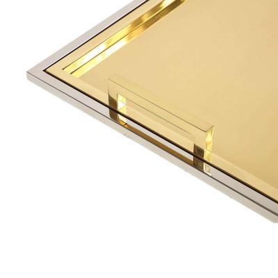 Willy Rizzo Willy Rizzo Drink Trays Brass Polished Stainless Steel Signed