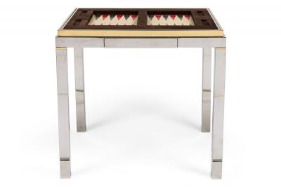 Willy Rizzo Willy Rizzo Italian Mid Century Chrome and Brass Game Table
