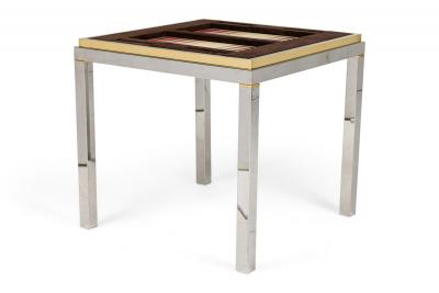 Willy Rizzo Willy Rizzo Italian Mid Century Chrome and Brass Game Table