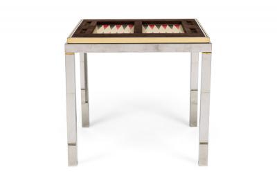 Willy Rizzo Willy Rizzo Italian Mid Century Chrome and Brass Game Table