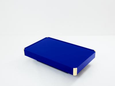Willy Rizzo Willy Rizzo Majorelle blue lacquer and brass coffee table 1970s