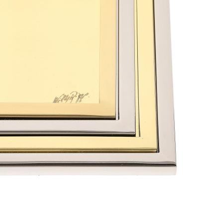 Willy Rizzo Willy Rizzo Nesting Trays Brass Stainless Steel Signed