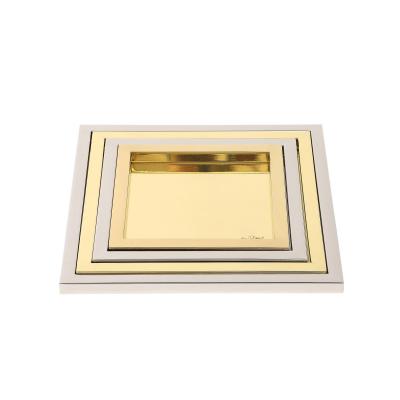 Willy Rizzo Willy Rizzo Nesting Trays Brass Stainless Steel Signed