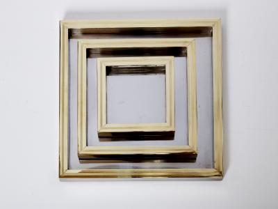 Willy Rizzo Willy Rizzo Nesting Trays serving pieces in steel and brass 1970s