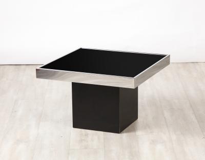 Willy Rizzo Willy Rizzo for Cidue Chrome and Glass Coffee Side Table Italy circa 1970