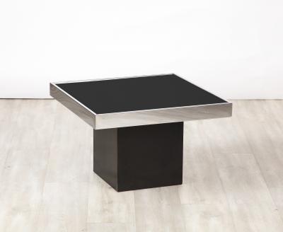 Willy Rizzo Willy Rizzo for Cidue Chrome and Glass Coffee Side Table Italy circa 1970
