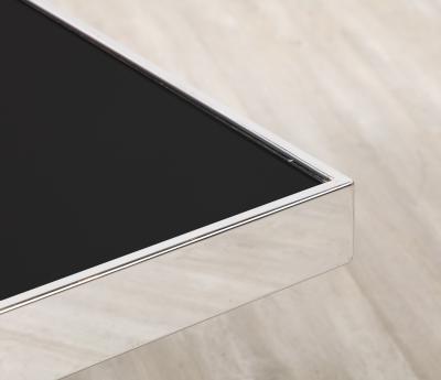 Willy Rizzo Willy Rizzo for Cidue Chrome and Glass Coffee Side Table Italy circa 1970