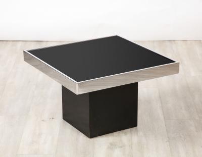 Willy Rizzo Willy Rizzo for Cidue Chrome and Glass Coffee Side Table Italy circa 1970