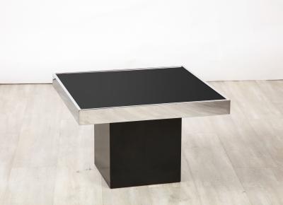 Willy Rizzo Willy Rizzo for Cidue Chrome and Glass Coffee Side Table Italy circa 1970