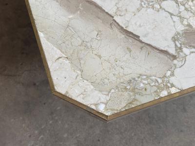 Willy Rizzo Willy Rizzo for Jean Charles Italian Marble Brass Dining Table 1960