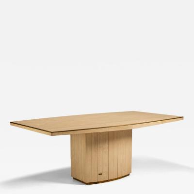 Willy Rizzo Willy Rizzo for Jean Charles Travertine and Brass Dining Table France 1970s