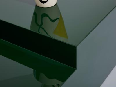 Willy Rizzo Willy Rizzo forest green lacquer square coffee table 1970s
