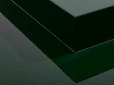Willy Rizzo Willy Rizzo forest green lacquer square coffee table 1970s