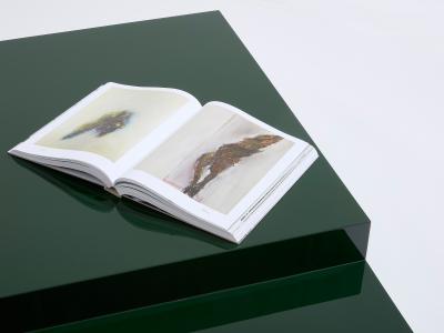 Willy Rizzo Willy Rizzo forest green lacquer square coffee table 1970s