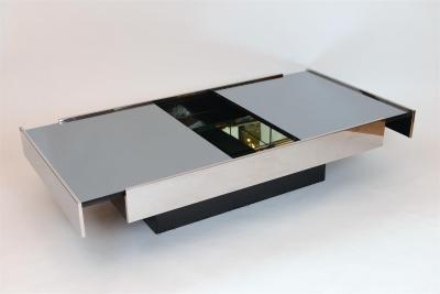 Willy Rizzo Willy Rizzo mirrored bar cocktail table Italy c1970