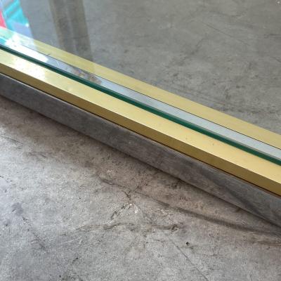 Willy Rizzo Willy Rizzo style Gold Silver Metal and Glass Console