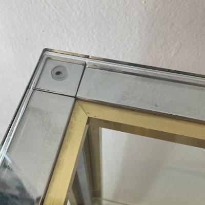 Willy Rizzo Willy Rizzo style Gold Silver Metal and Glass Console