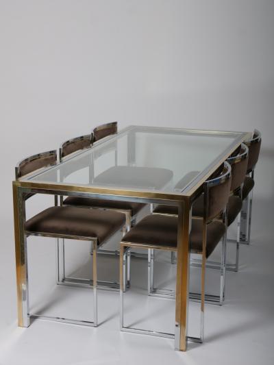 Willy Rizzo Willy Rizzo table and six chairs Italy c1970