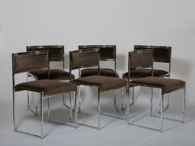 Willy Rizzo Willy Rizzo table and six chairs Italy c1970