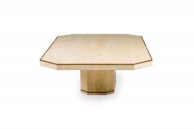 Willy Rizzo for Jean Charles Mid Century Italian Monumental Travertine Marble Oc