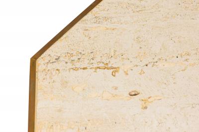 Willy Rizzo for Jean Charles Mid Century Italian Monumental Travertine Marble Oc