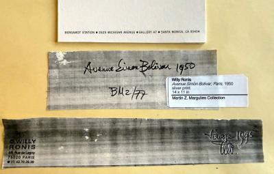 Willy Ronis Framed Photograph Avenue Simon Bolivar Paris by Willy Ronis