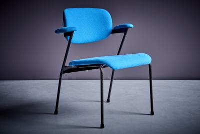 Willy Van der Meeren Willy van der Meeren for Tubax Pair of Lounge Chairs in blue Belgium 1950s