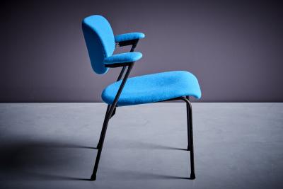 Willy Van der Meeren Willy van der Meeren for Tubax Pair of Lounge Chairs in blue Belgium 1950s