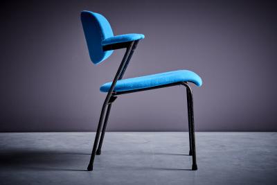 Willy Van der Meeren Willy van der Meeren for Tubax Pair of Lounge Chairs in blue Belgium 1950s