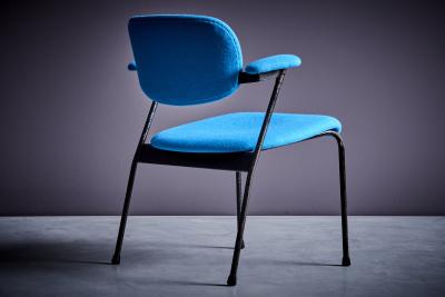 Willy Van der Meeren Willy van der Meeren for Tubax Pair of Lounge Chairs in blue Belgium 1950s